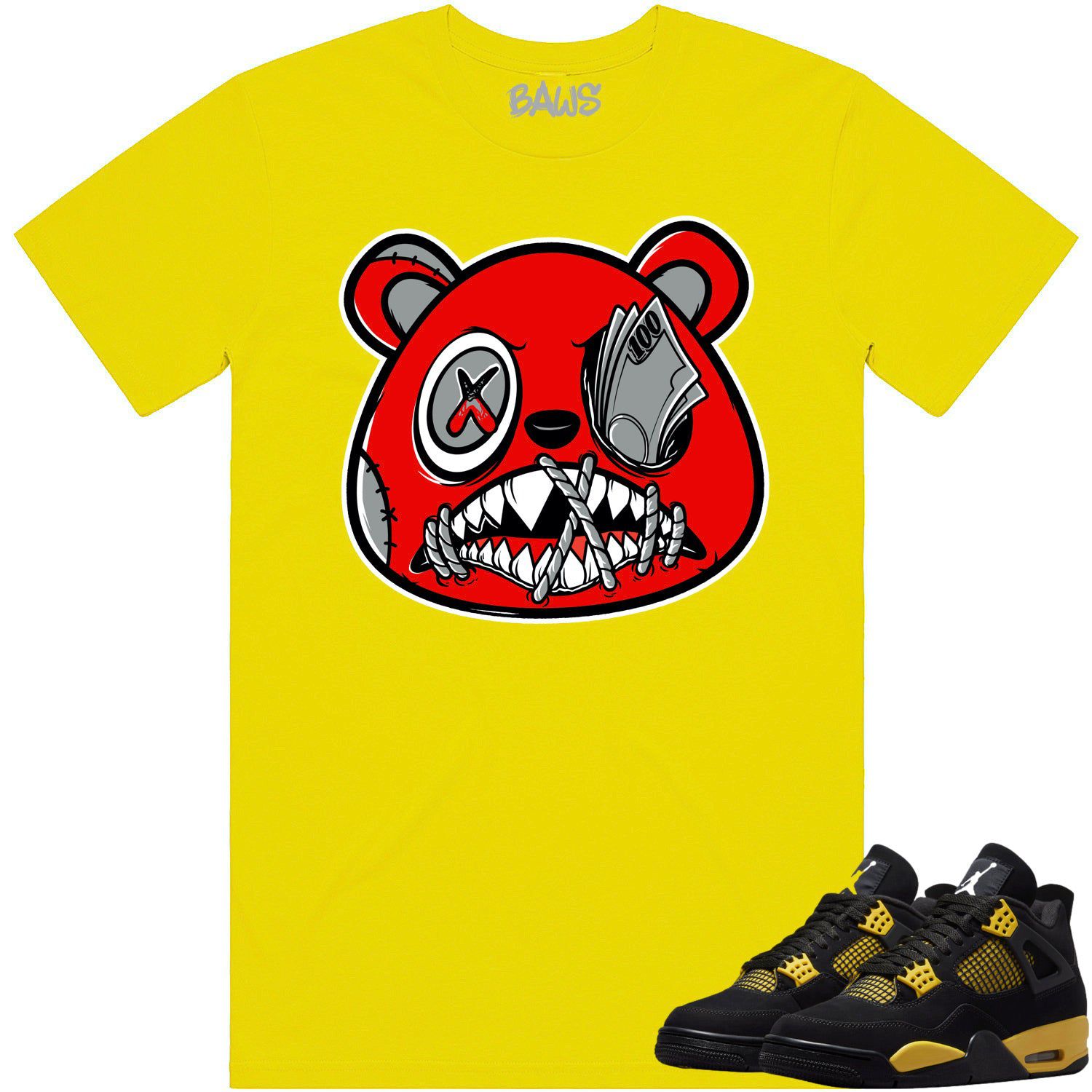 Jordan 4 Thunder 4s Shirt to Match - ANGRY MONEY TALKS BAWS