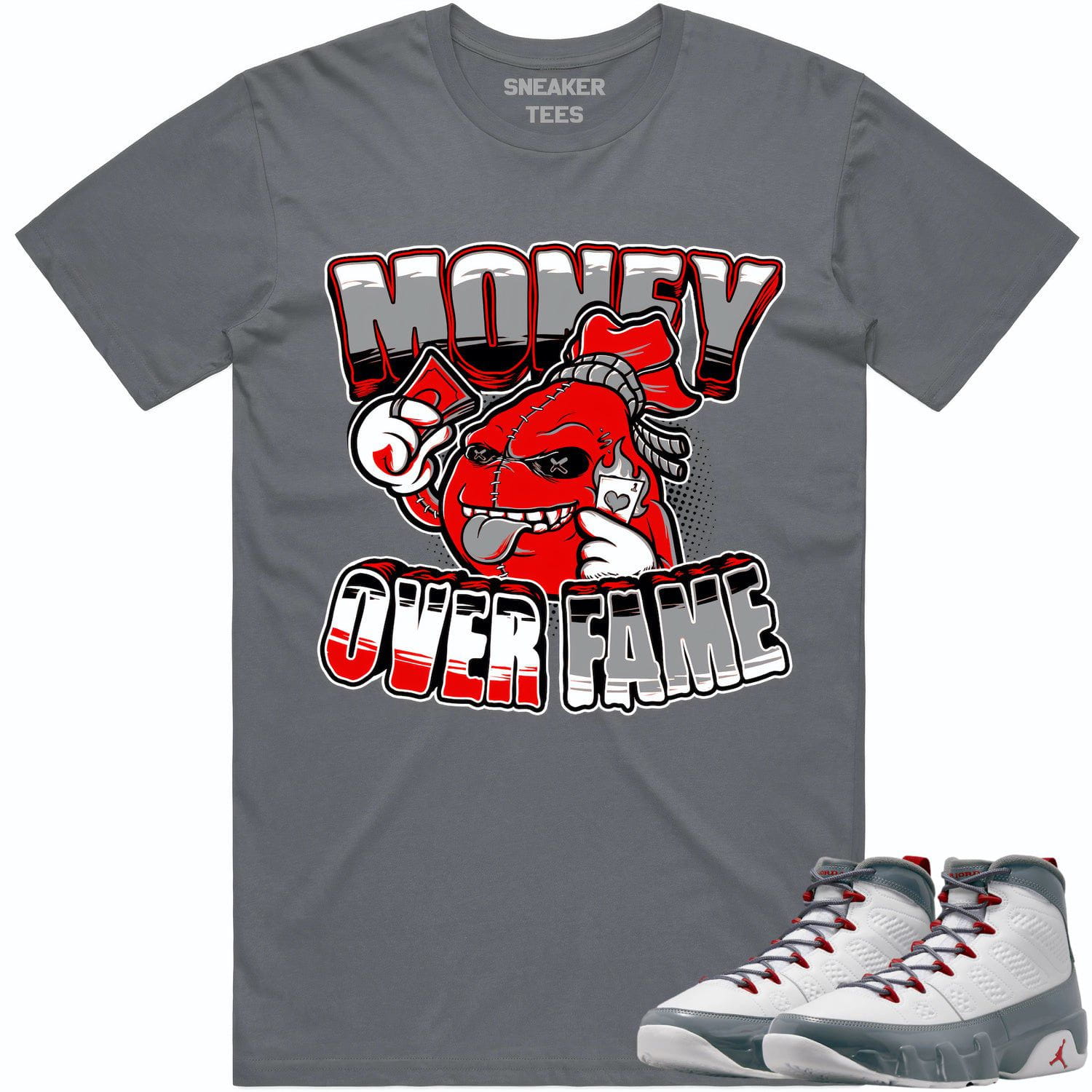 Jordan 9 Fire Red 9s Shirt to Match - RED MOF