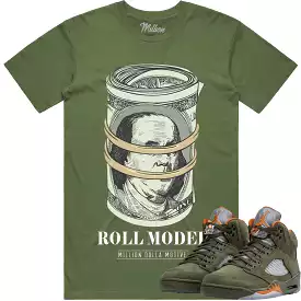 Jordan Retro 5 Olive 5s Shirt to Match - ROLL MODEL