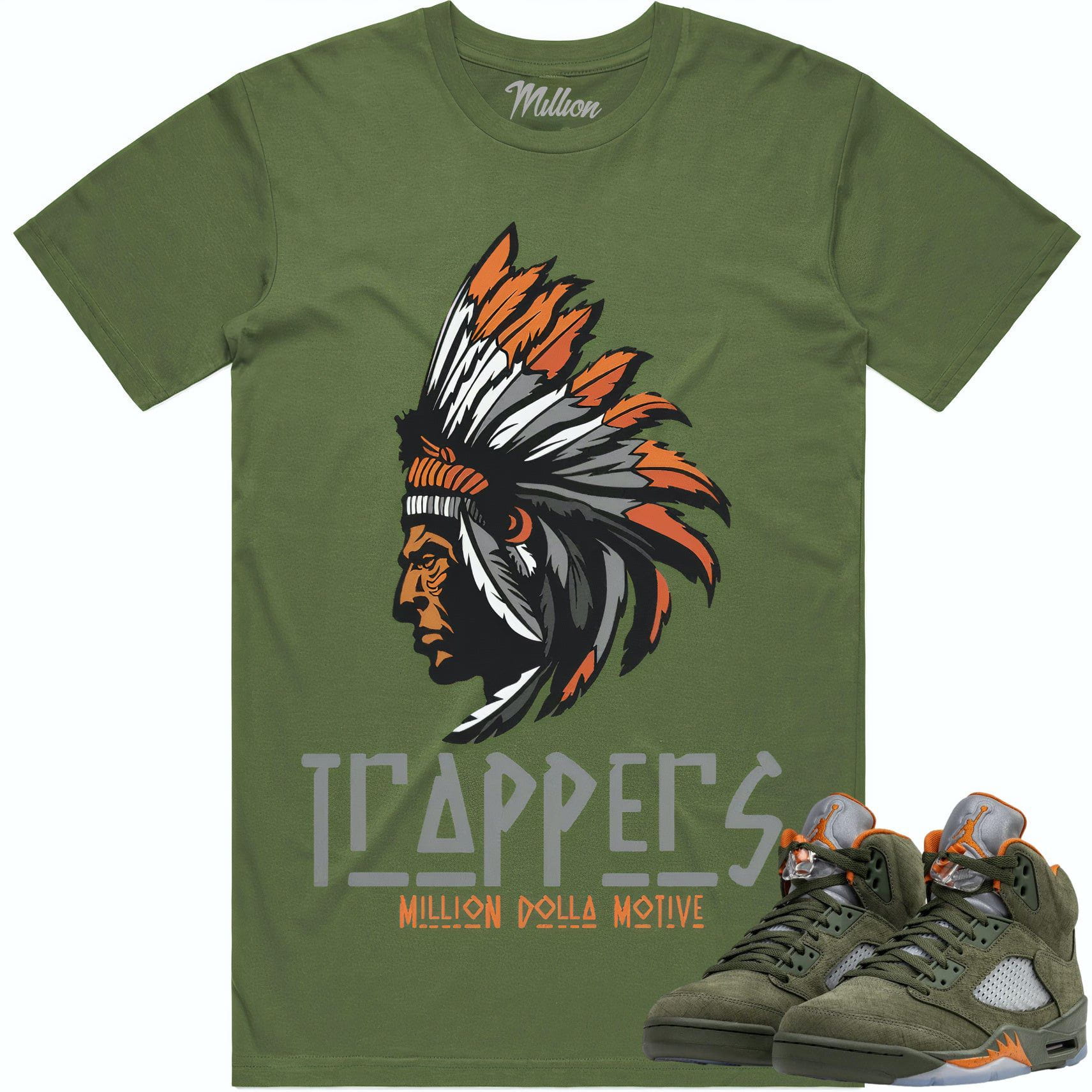 Jordan Retro 5 Olive 5s Shirt to Match - TRAPPERS