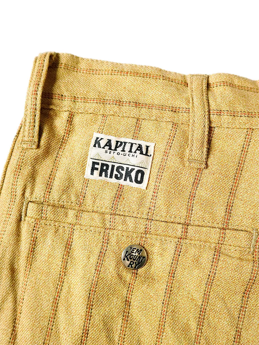 Kapital Cotton Linen Gibson Stripe 5P Frisco Pants