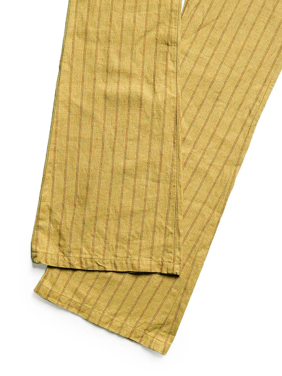 Kapital Cotton Linen Gibson Stripe 5P OKABELLBO Pants