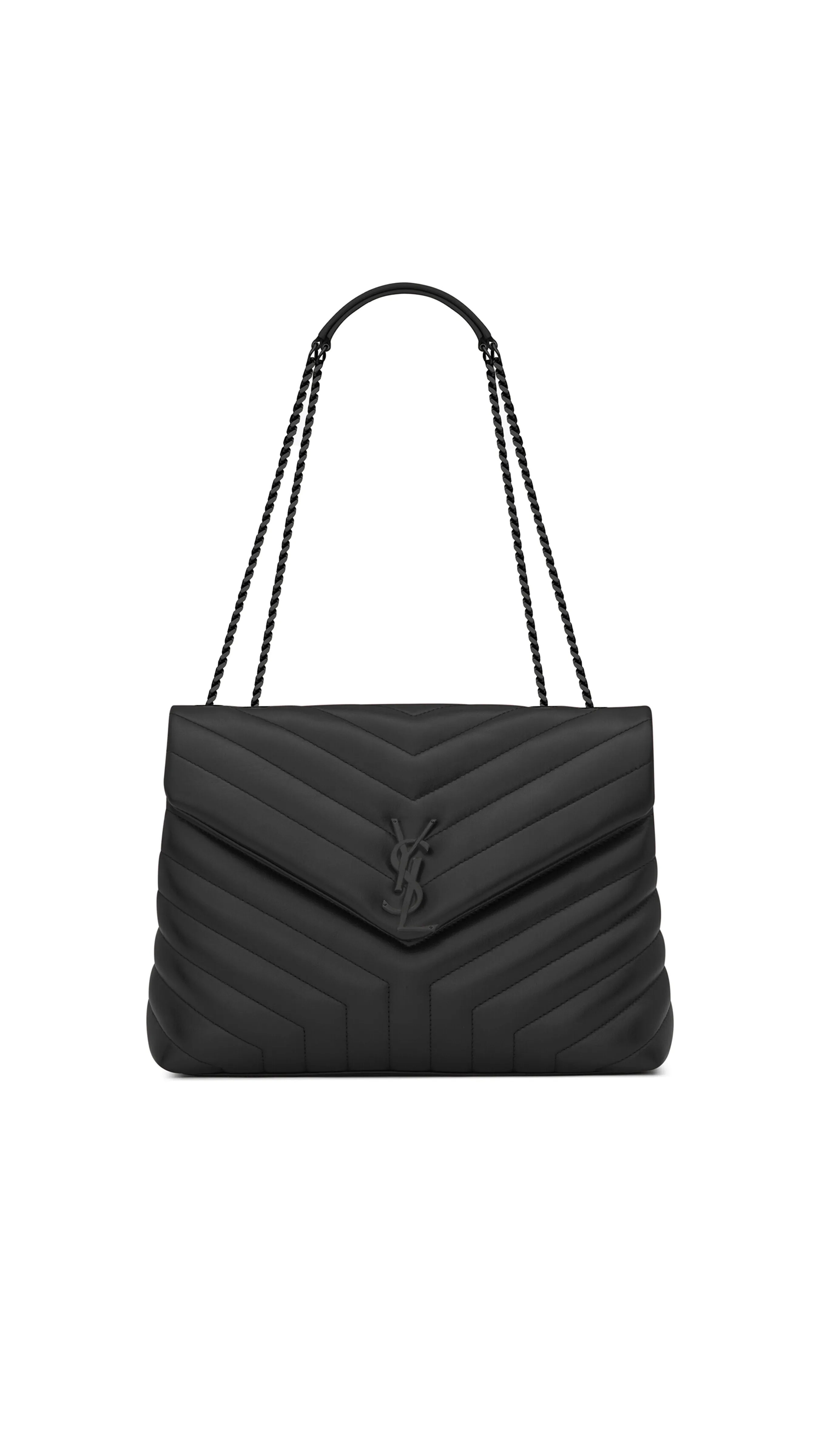 Loulou Medium in Quilted Leather - Black