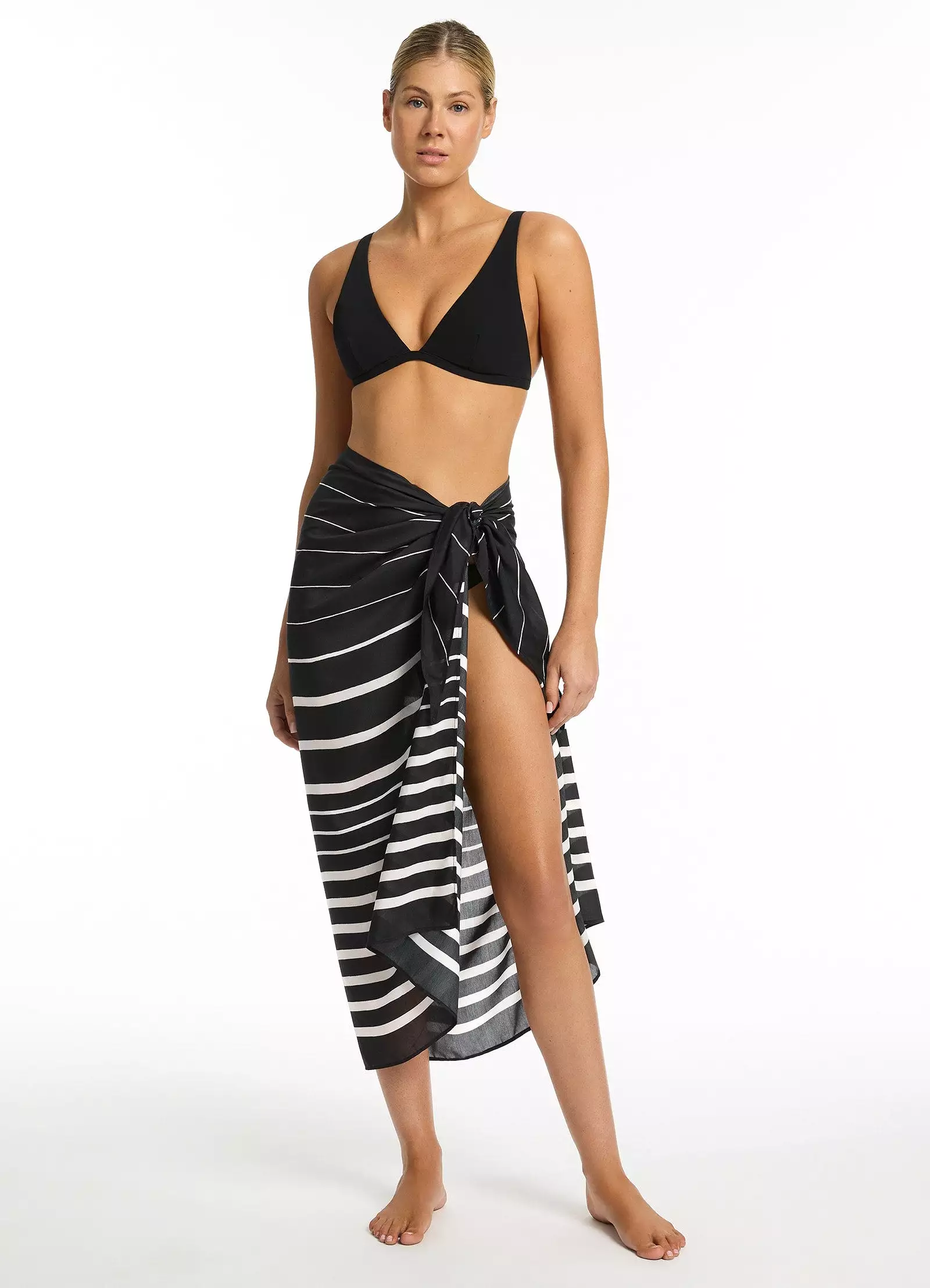 Lunar Stripe Sarong - Black/Chalk