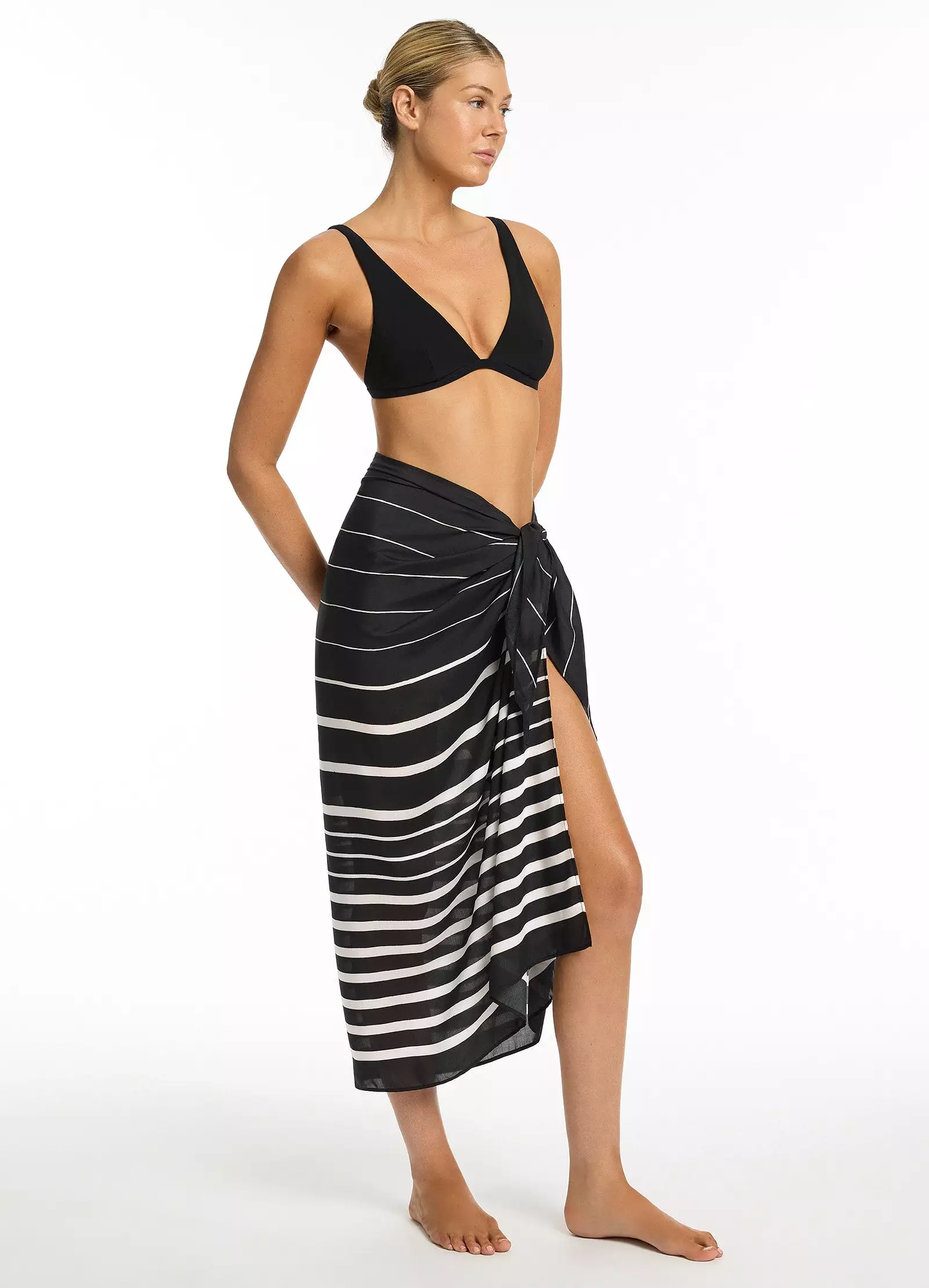 Lunar Stripe Sarong - Black/Chalk