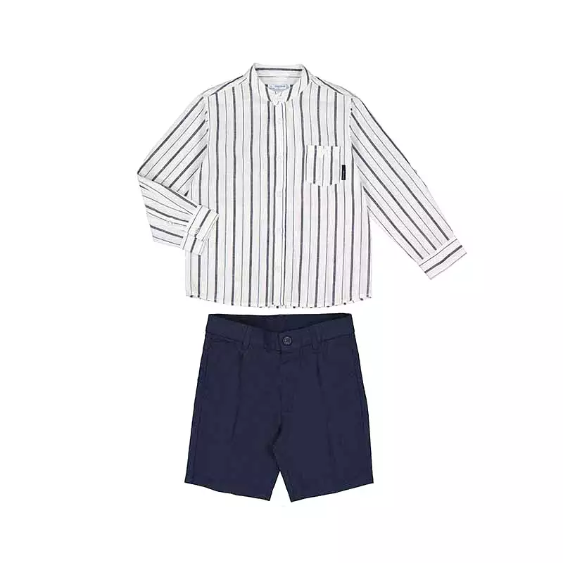 Mayoral Mini Long Sleeve Buttondown w/ Bermuda Shorts Set _ 3281-34