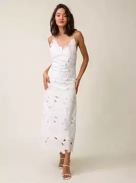 Morning Glory Midi Dress in White