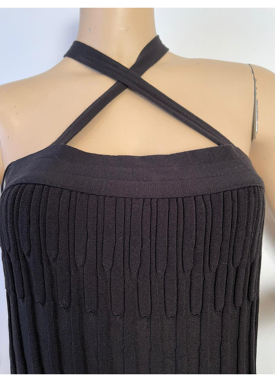 NWT Chanel 09P 2009 Spring Black Pleated Dress FR 40 US 4/6