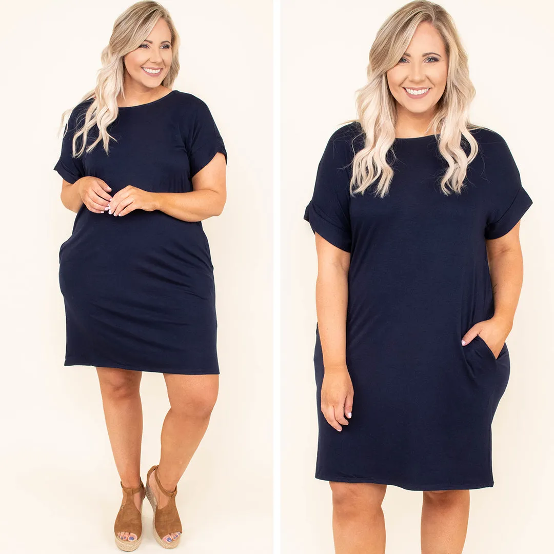 One More Day With You Dress, Navy