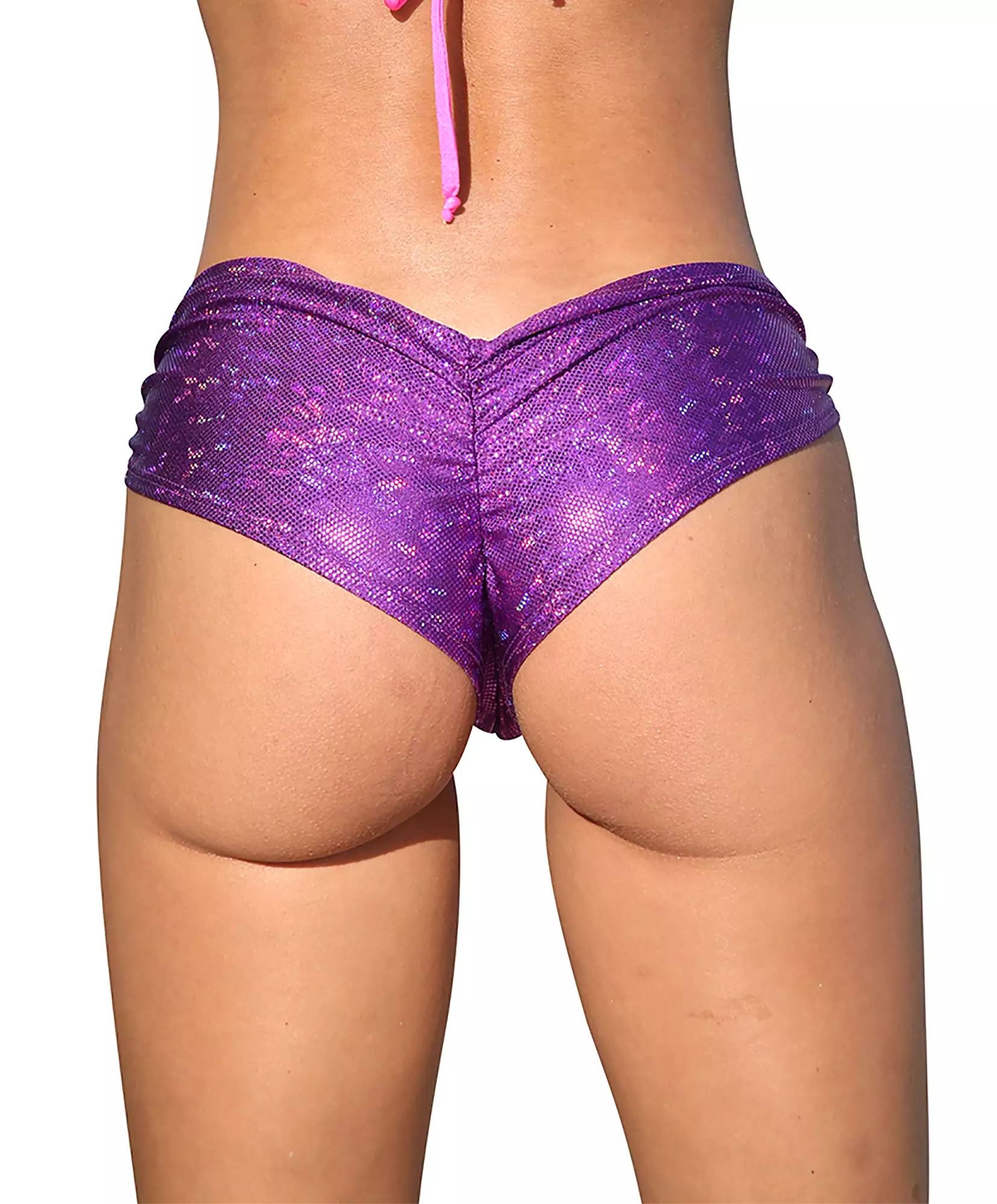 Purple Holographic Booty Shorts Rave Wear