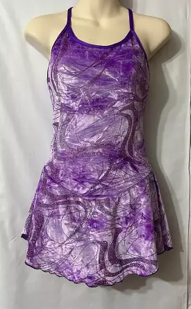 Quad Club QC0921  Adult Small Purple Tie Dye Skate Dress