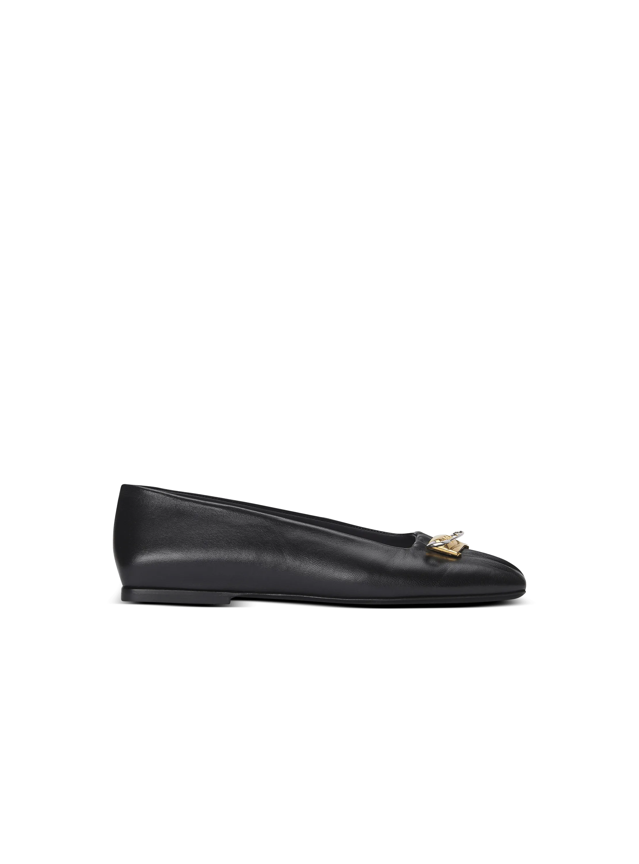 Safety Pin ballet flats in gathered lambskin 