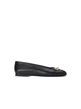 Safety Pin ballet flats in gathered lambskin 