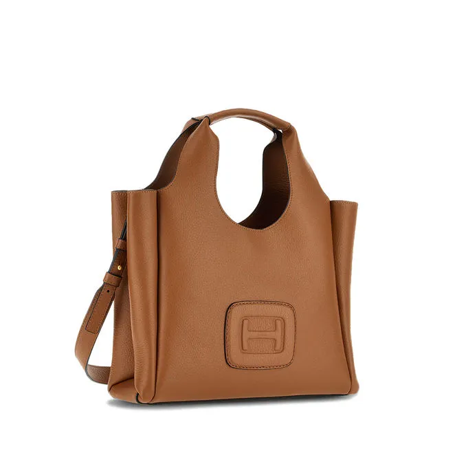 SHOPPING BAG H-BAG SMALL H Woman Cognac Scuro 