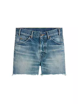 SKATE SHORTS IN ELECTRIC SKY WASH DENIM