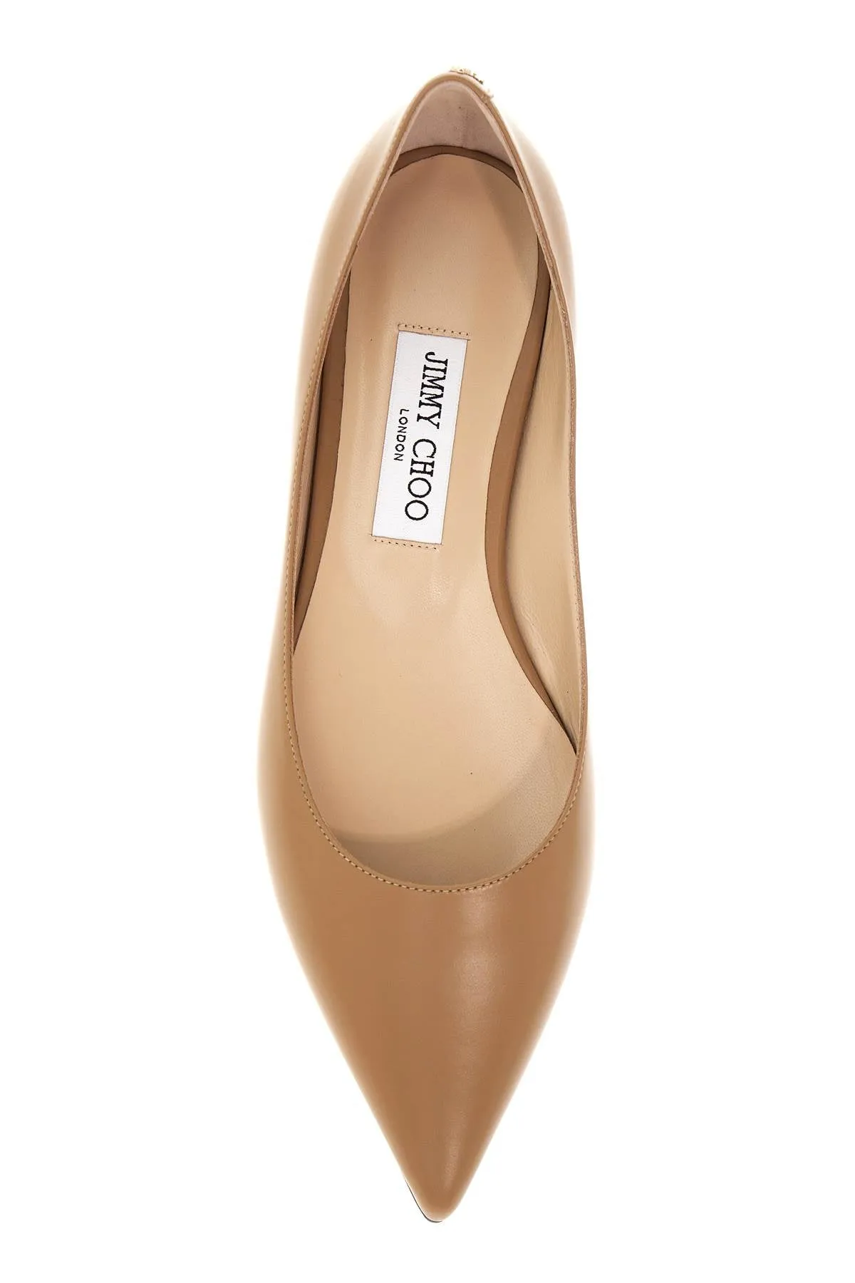 smooth leather love ballerina flats LOVE FLAT ZNU RATTAN