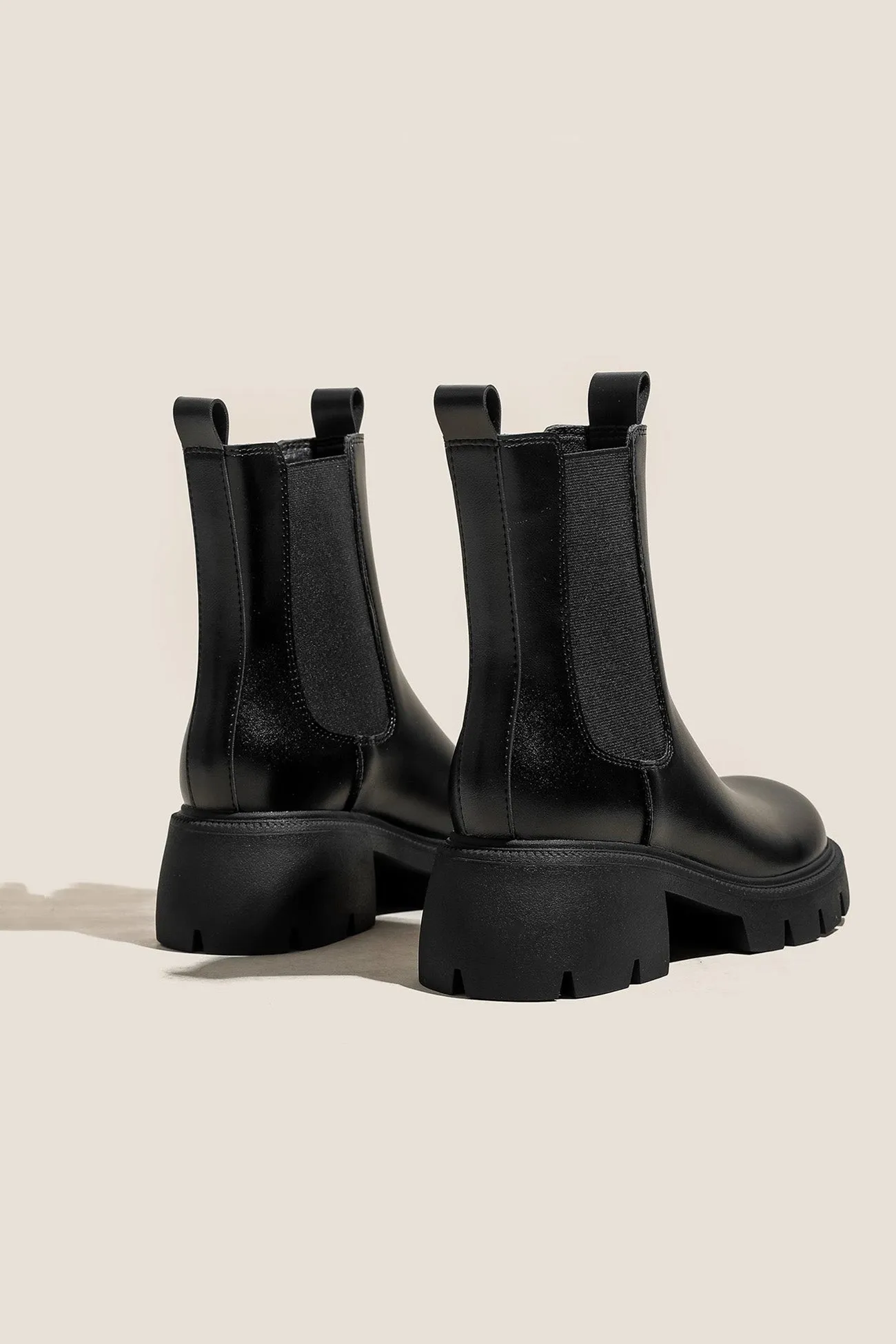 Solid Color Platform Chelsea Ankle Boots