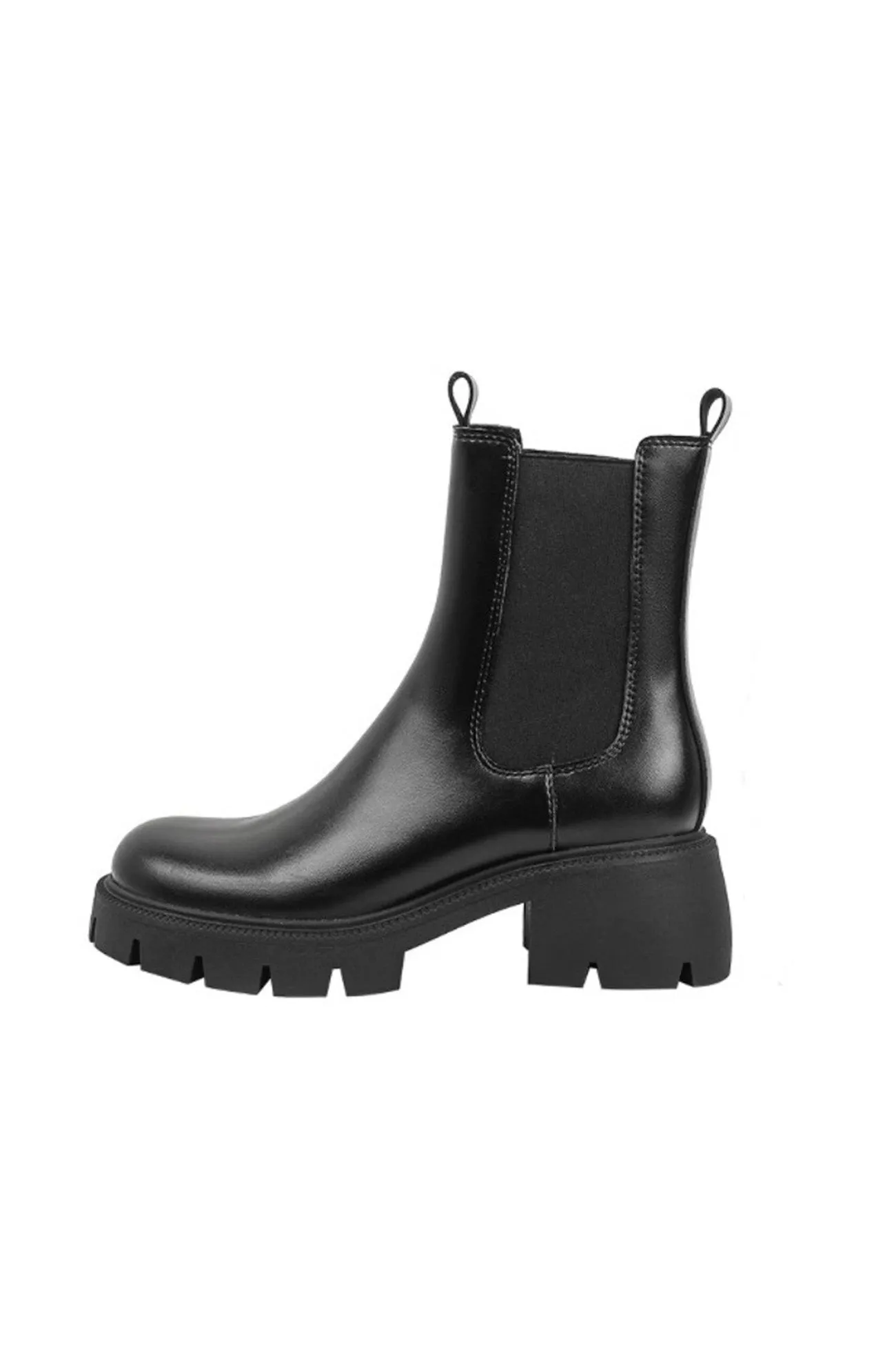 Solid Color Platform Chelsea Ankle Boots