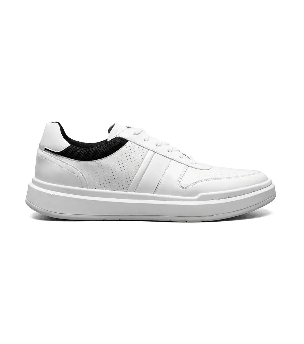 Stacy Adams - CASHTON Moc Toe Lace Up Sneaker - White Patent - 25531-122