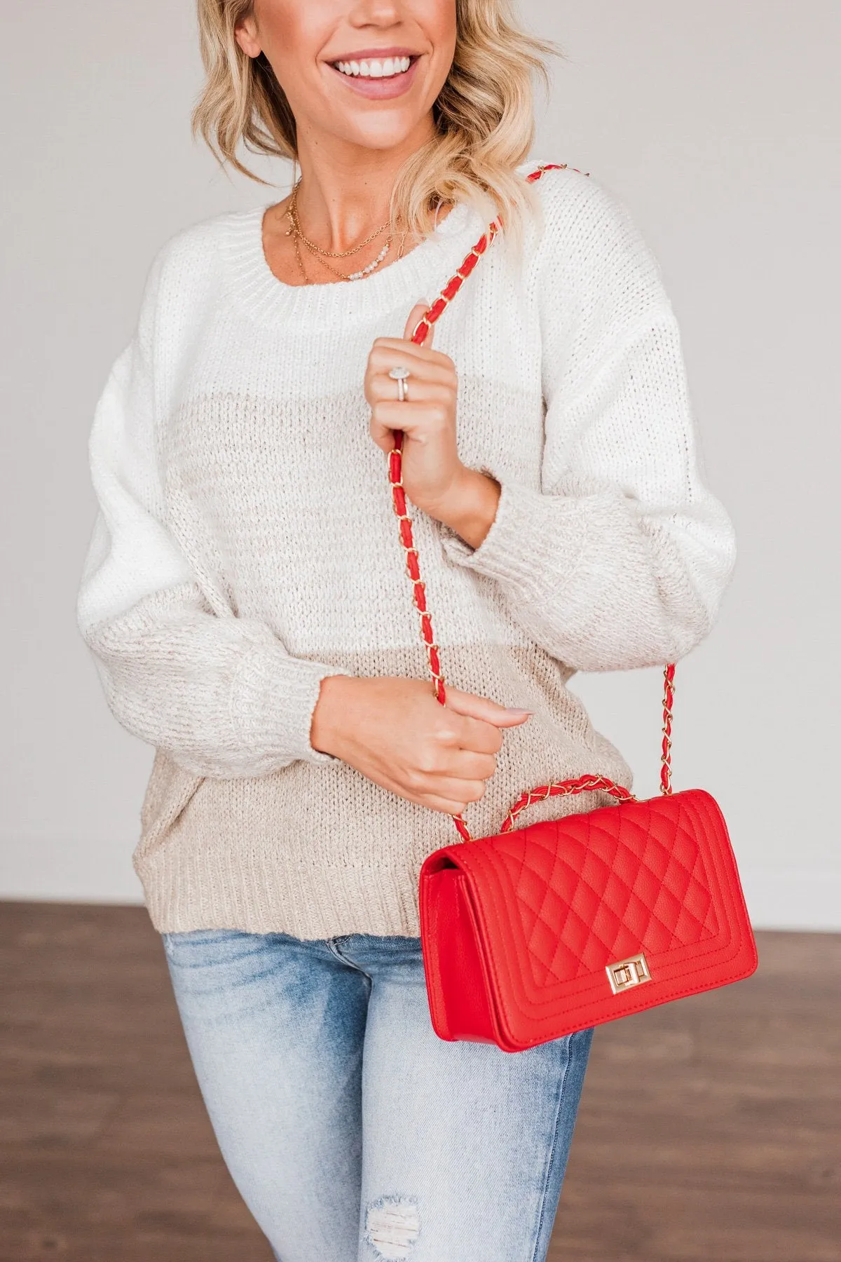 Stay Stylish Quilted Purse- Holiday Red