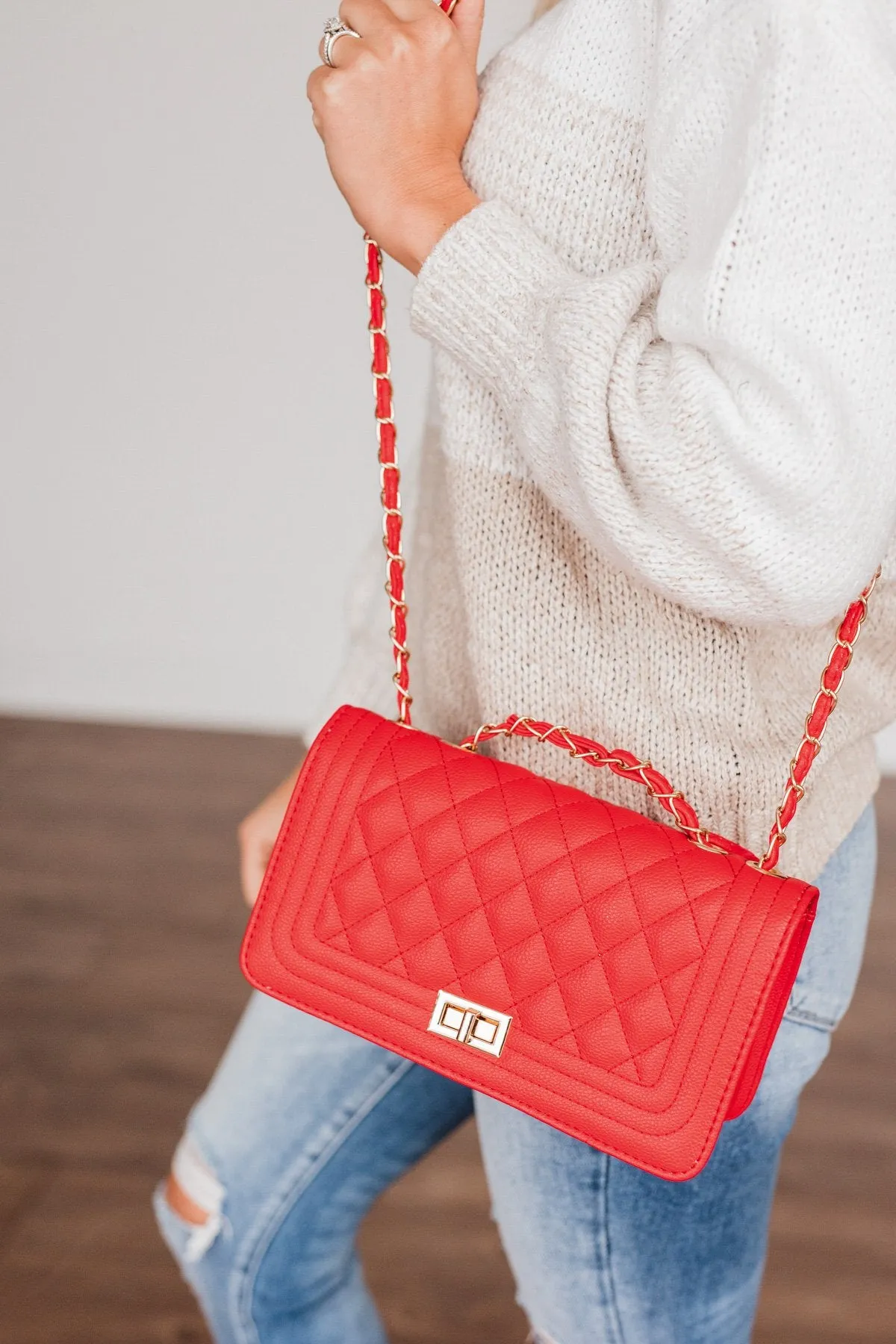 Stay Stylish Quilted Purse- Holiday Red