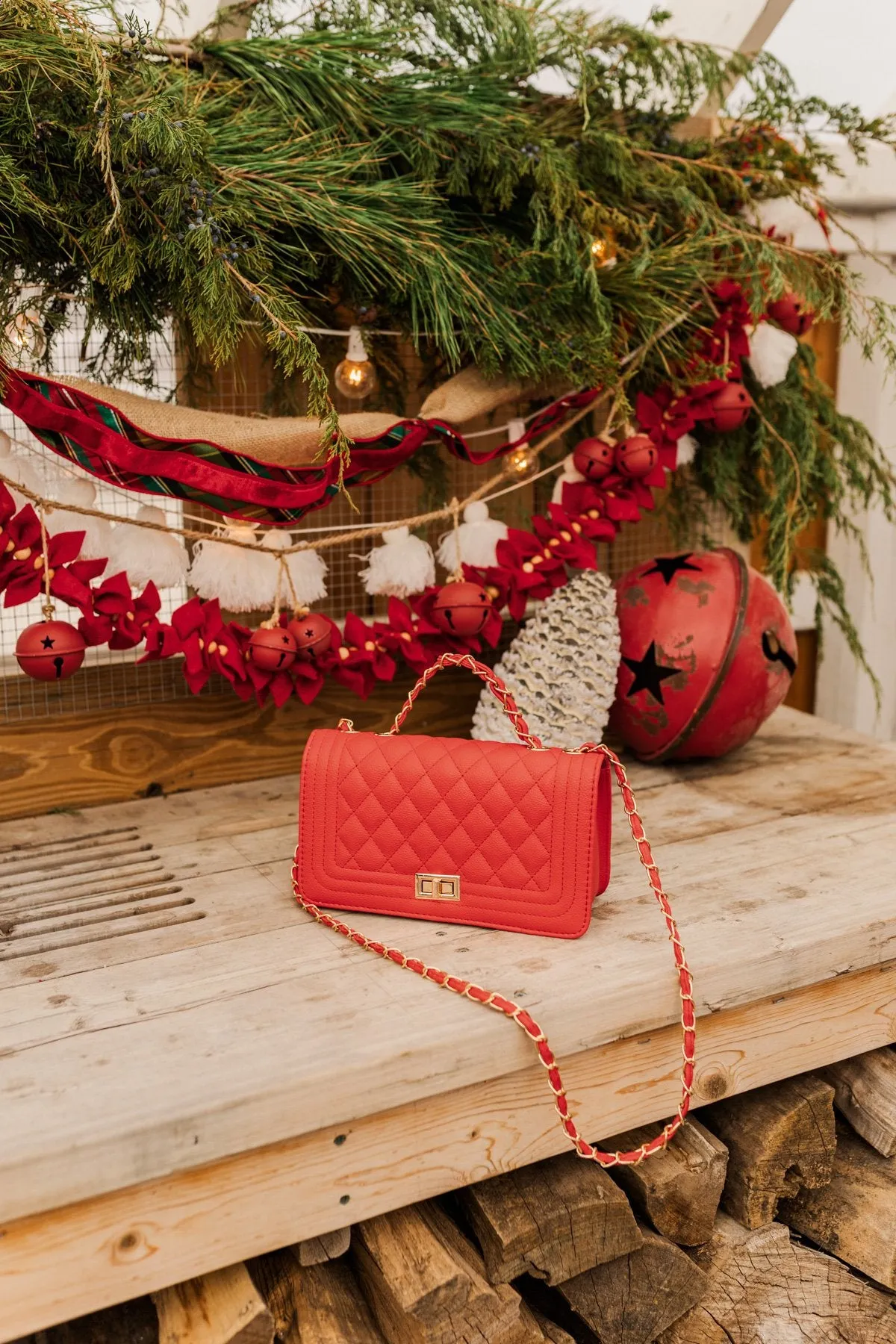 Stay Stylish Quilted Purse- Holiday Red