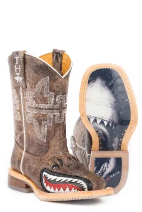 Tin Haul Boys Sharky Maneater Tan Leather Cowboy Boots