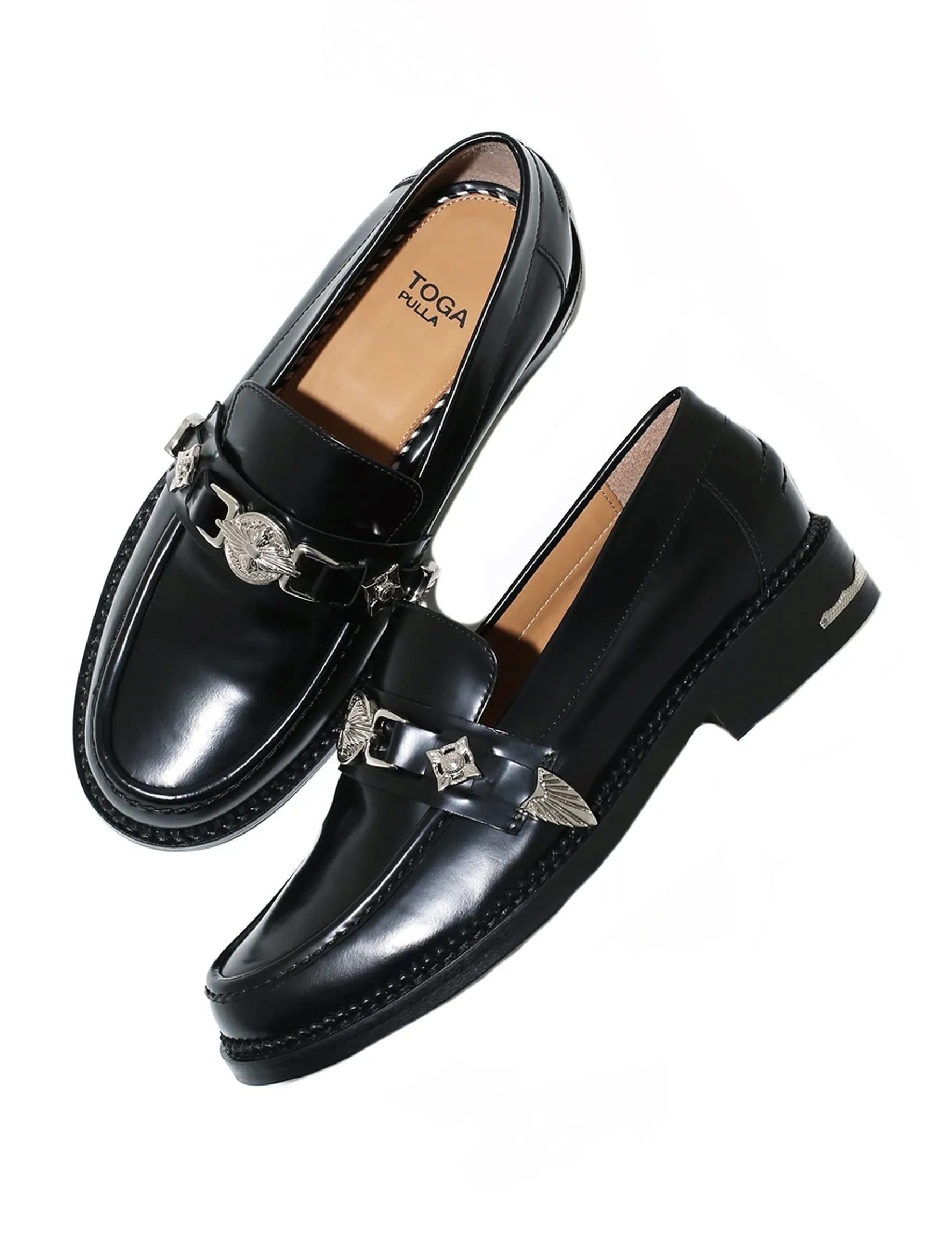 Toga Pulla Black Polido Loafer