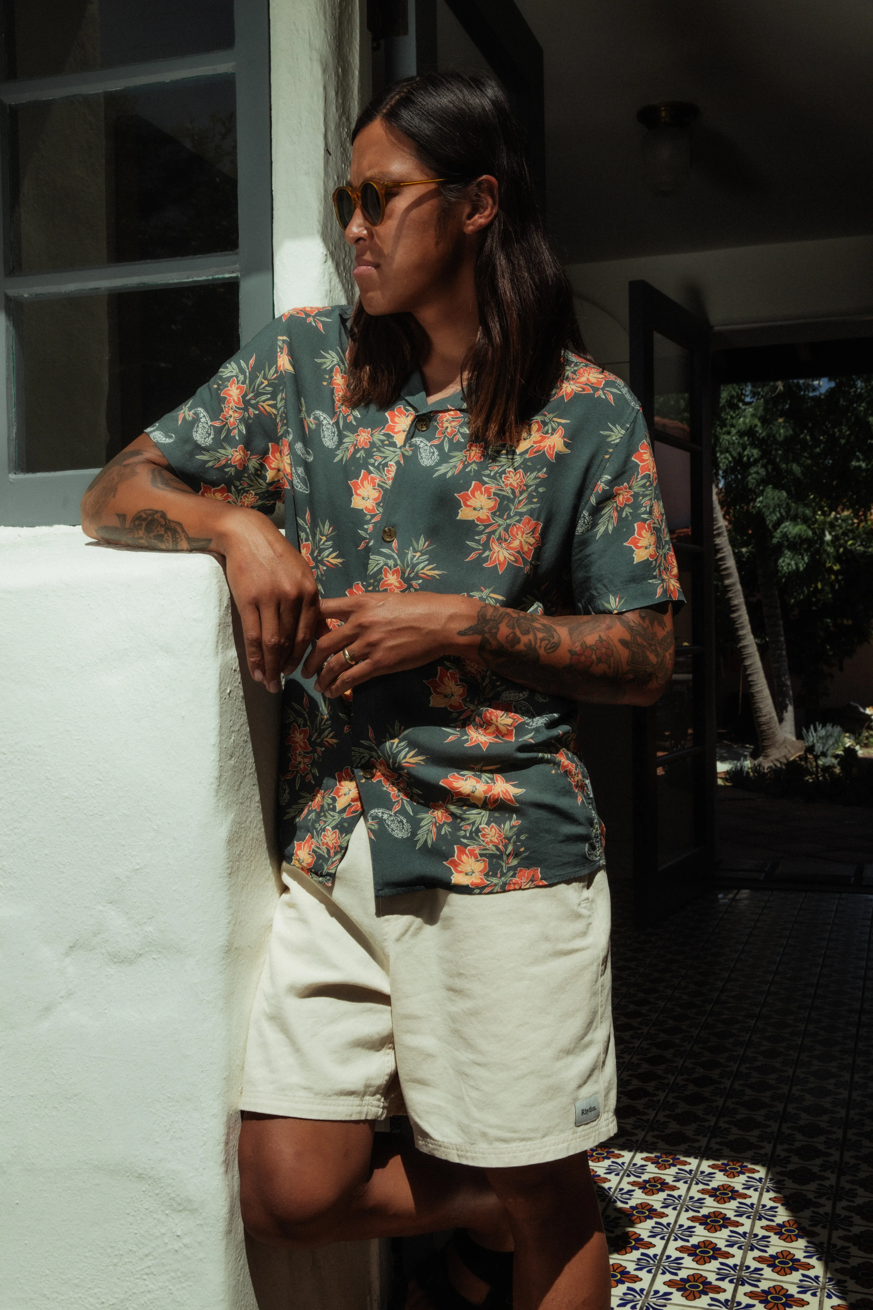 Tropical Paisley Cuban Ss Shirt Pine