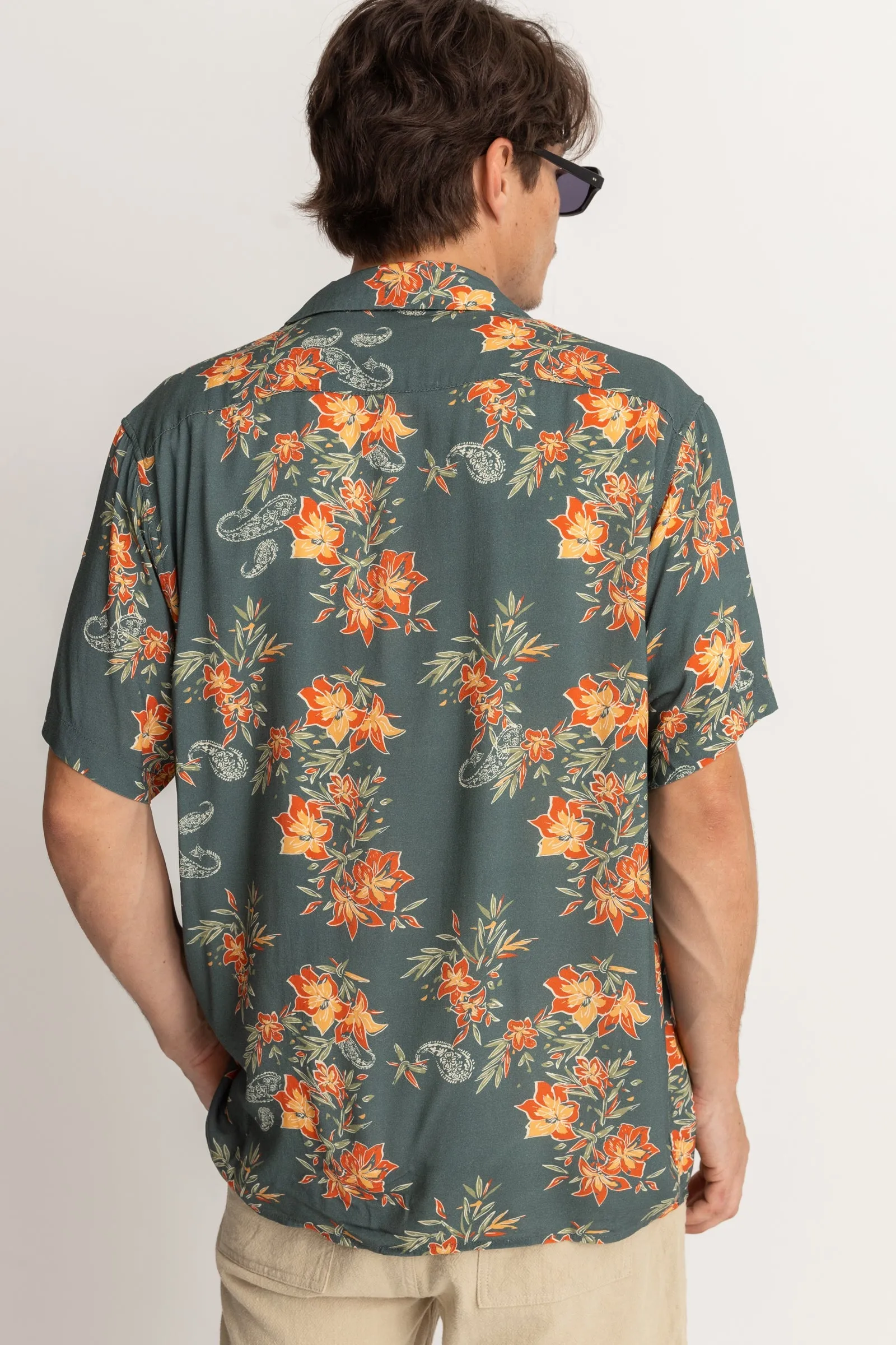 Tropical Paisley Cuban Ss Shirt Pine