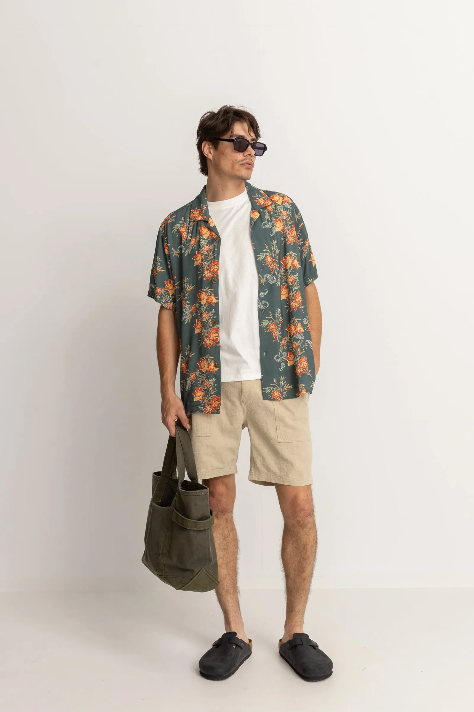 Tropical Paisley Cuban Ss Shirt Pine