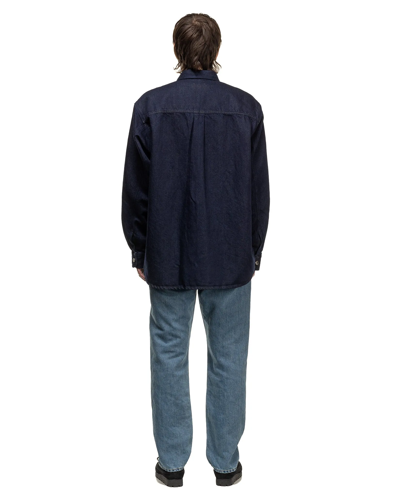 Washed Linen Denim Standard Pants Light Indigo