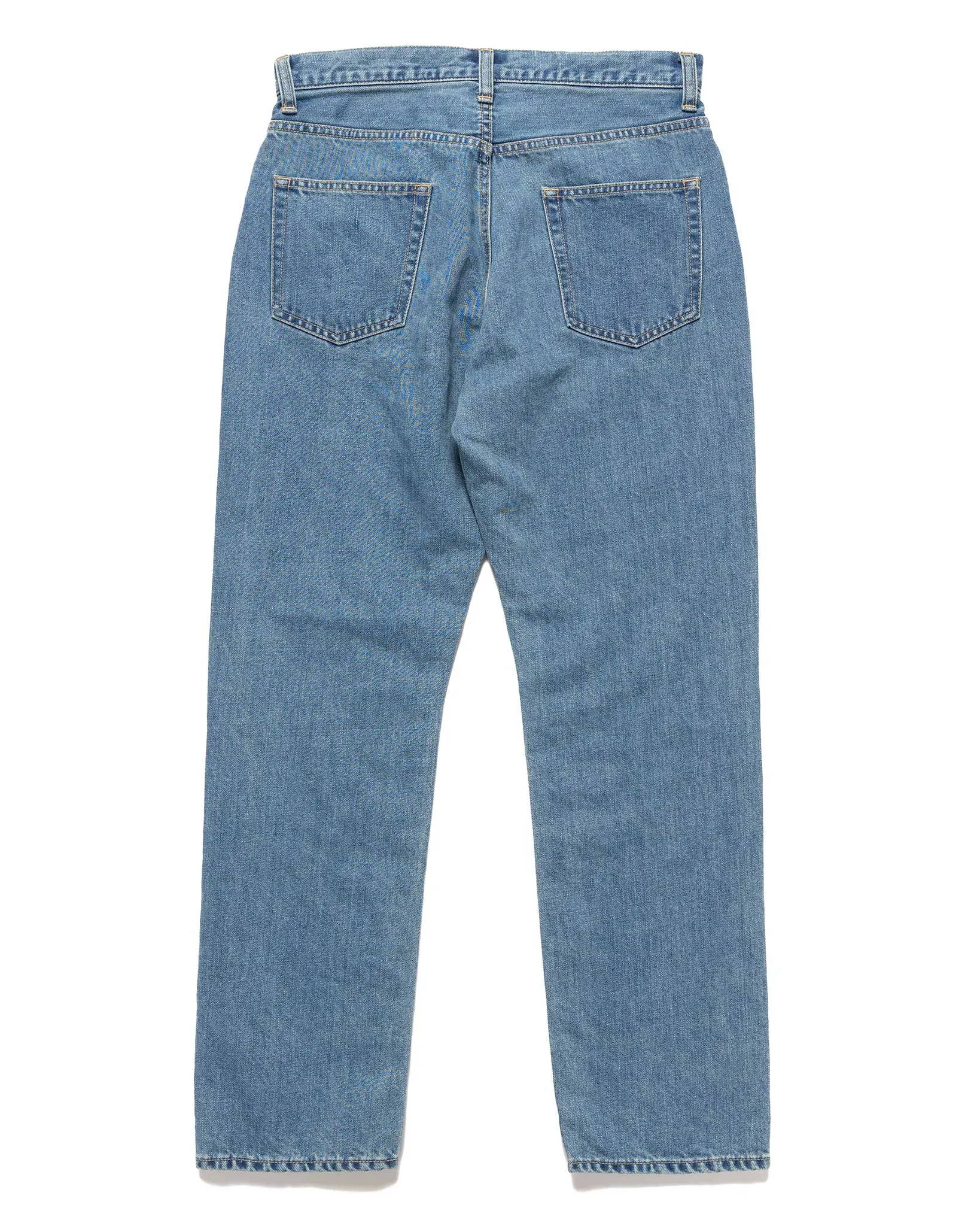 Washed Linen Denim Standard Pants Light Indigo