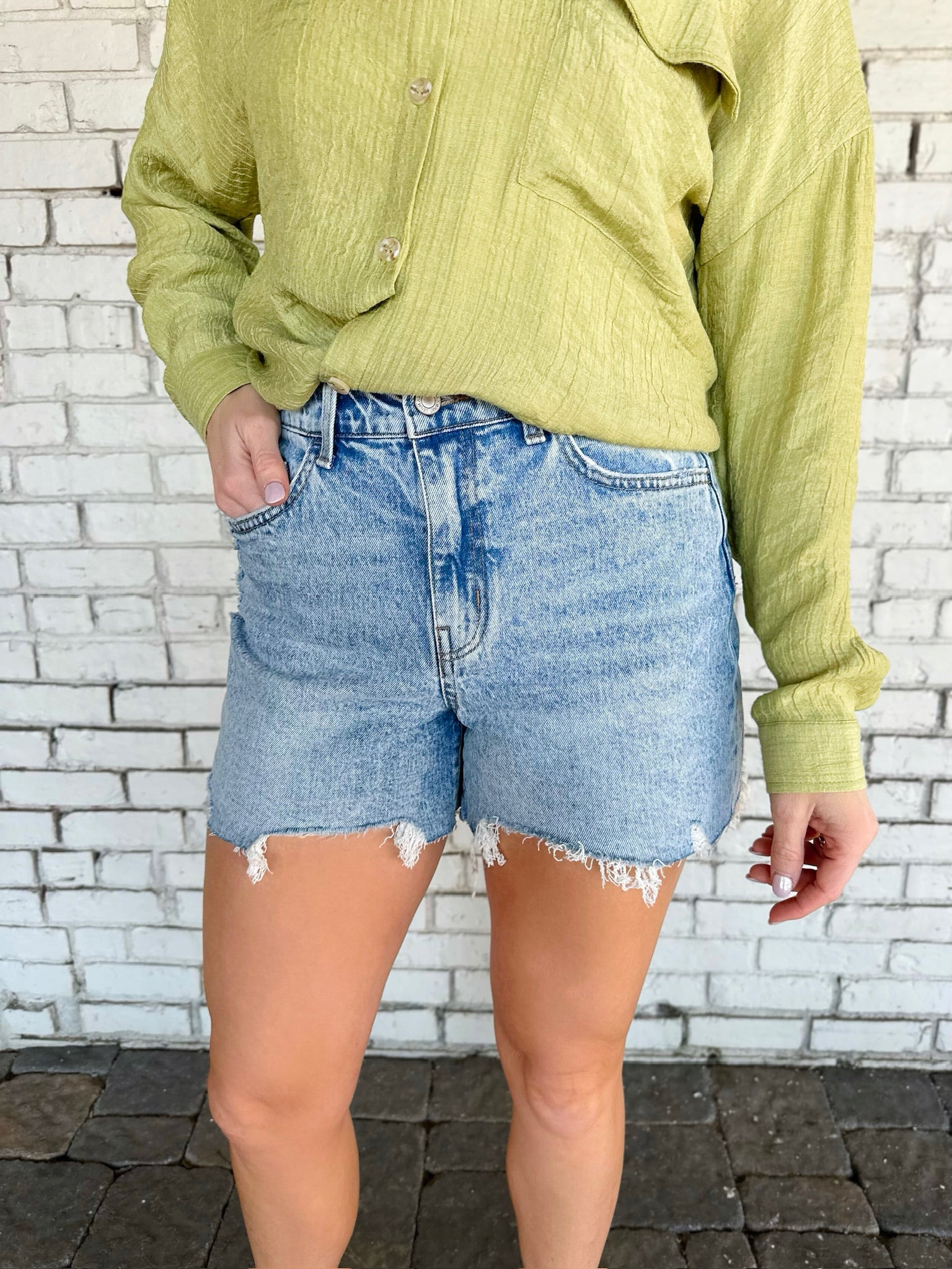 When that Sun Hits High Rise Denim Shorts