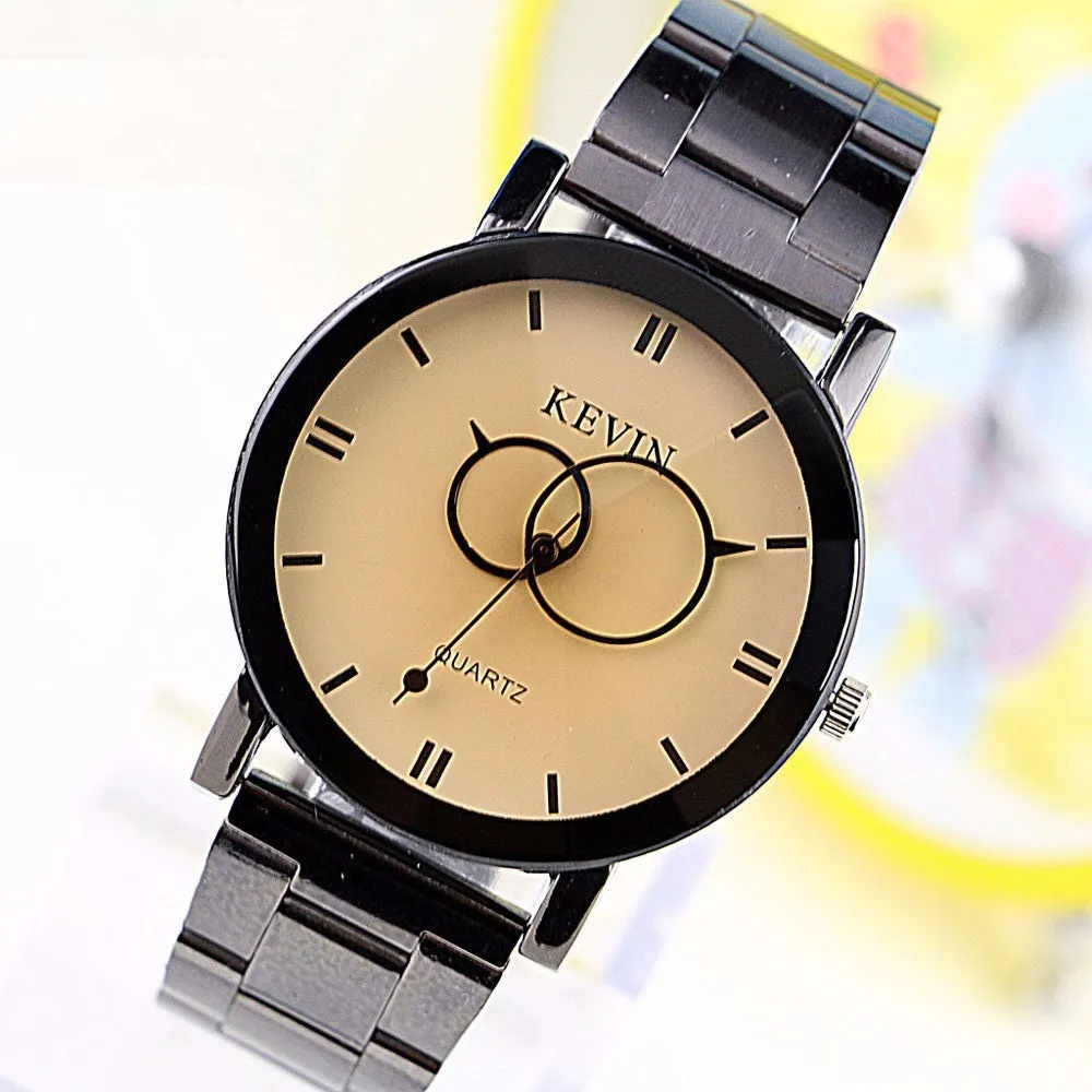 Wrist Watches for Women Design Black Stainless Steel Band Round Dial Quartz Wrist Watch Gift Montre Feida