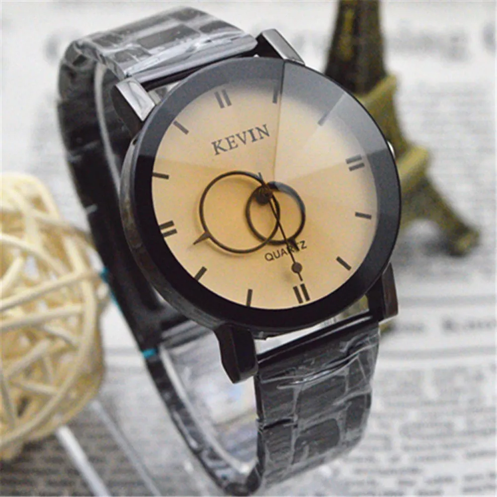 Wrist Watches for Women Design Black Stainless Steel Band Round Dial Quartz Wrist Watch Gift Montre Feida